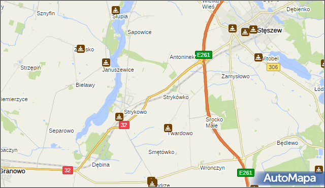mapa Strykówko, Strykówko na mapie Targeo