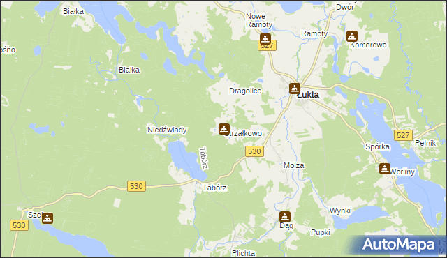 mapa Strzałkowo gmina Łukta, Strzałkowo gmina Łukta na mapie Targeo