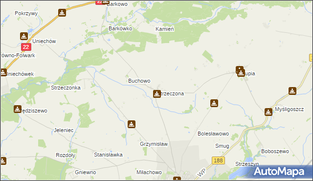 mapa Strzeczona, Strzeczona na mapie Targeo