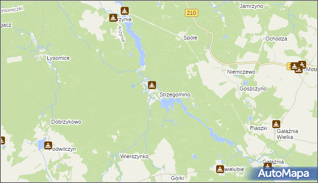 mapa Strzegomino, Strzegomino na mapie Targeo