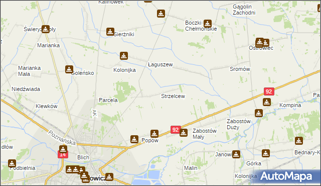 mapa Strzelcew, Strzelcew na mapie Targeo