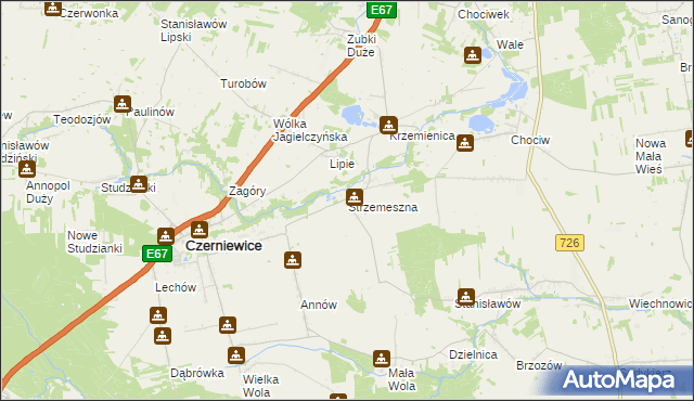 mapa Strzemeszna, Strzemeszna na mapie Targeo