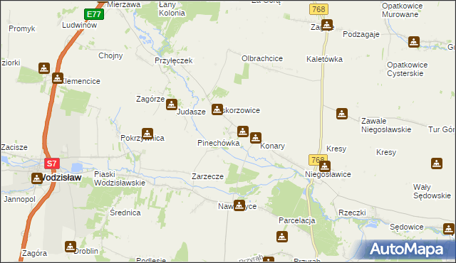 mapa Strzeszkowice, Strzeszkowice na mapie Targeo