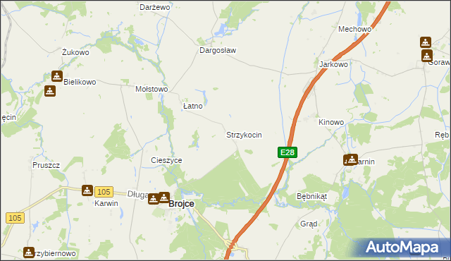 mapa Strzykocin, Strzykocin na mapie Targeo