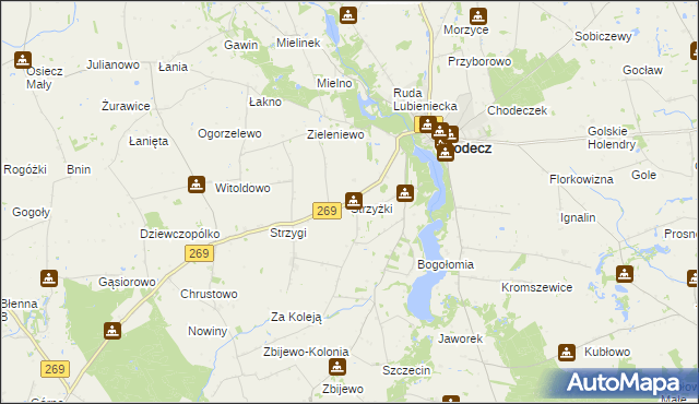 mapa Strzyżki, Strzyżki na mapie Targeo