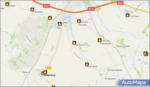 mapa Strzyżno, Strzyżno na mapie Targeo