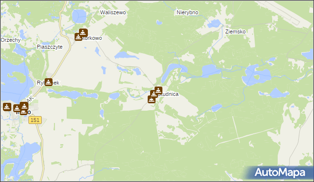 mapa Studnica gmina Ińsko, Studnica gmina Ińsko na mapie Targeo