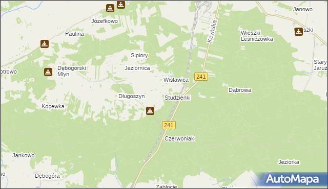 mapa Studzienki gmina Kcynia, Studzienki gmina Kcynia na mapie Targeo