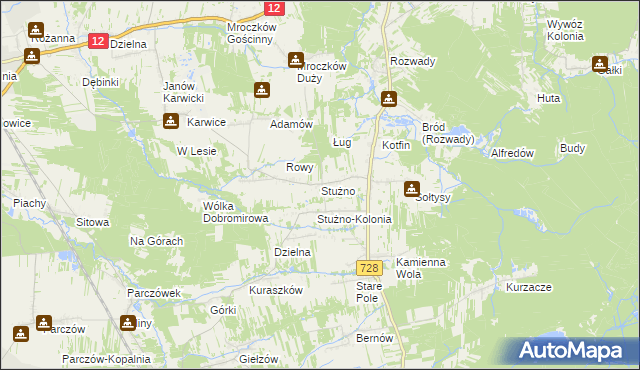 mapa Stużno, Stużno na mapie Targeo