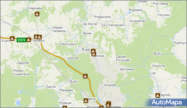 mapa Styków gmina Głogów Małopolski, Styków gmina Głogów Małopolski na mapie Targeo