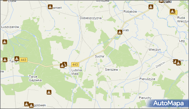 mapa Sucha gmina Żerków, Sucha gmina Żerków na mapie Targeo