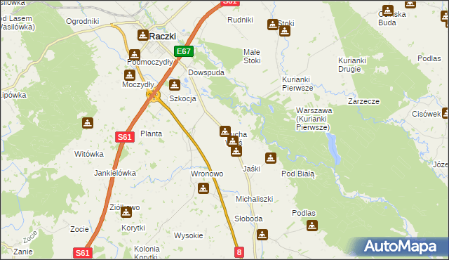 mapa Sucha Wieś, Sucha Wieś na mapie Targeo