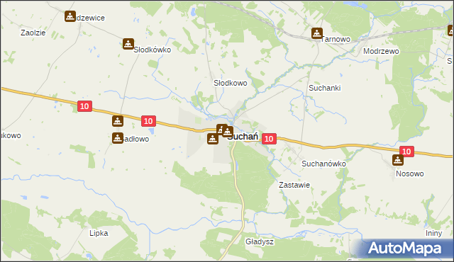 mapa Suchań, Suchań na mapie Targeo