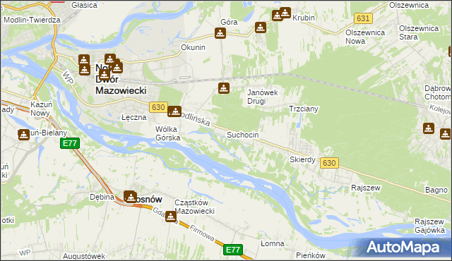 mapa Suchocin gmina Jabłonna, Suchocin gmina Jabłonna na mapie Targeo