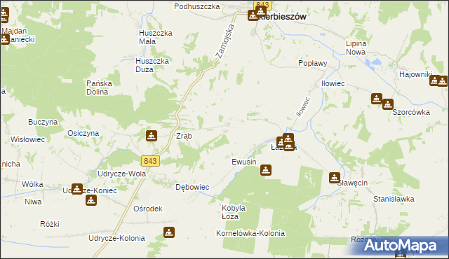 mapa Suchodębie gmina Skierbieszów, Suchodębie gmina Skierbieszów na mapie Targeo