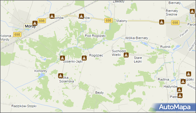 mapa Suchodołek, Suchodołek na mapie Targeo