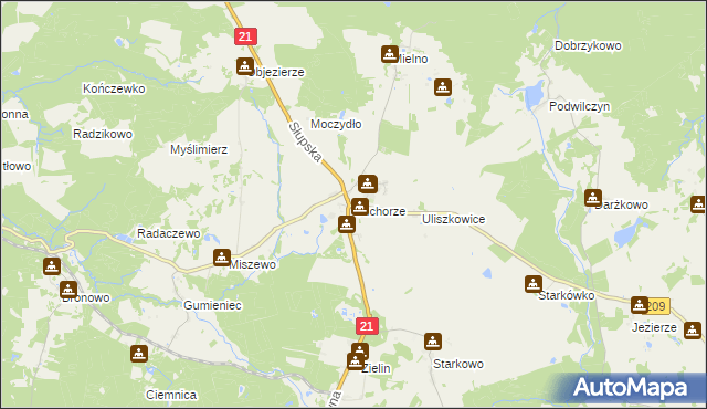 mapa Suchorze, Suchorze na mapie Targeo