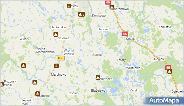 mapa Suczki gmina Gołdap, Suczki gmina Gołdap na mapie Targeo