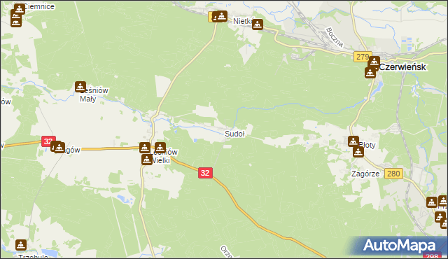 mapa Sudoł, Sudoł na mapie Targeo