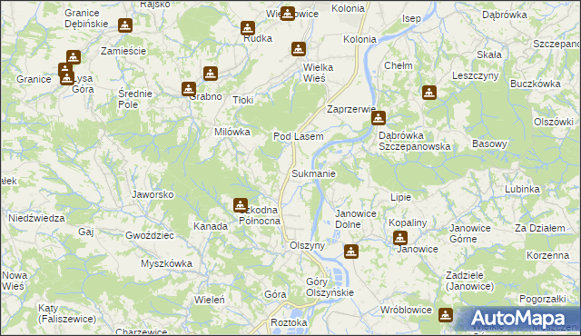 mapa Sukmanie, Sukmanie na mapie Targeo