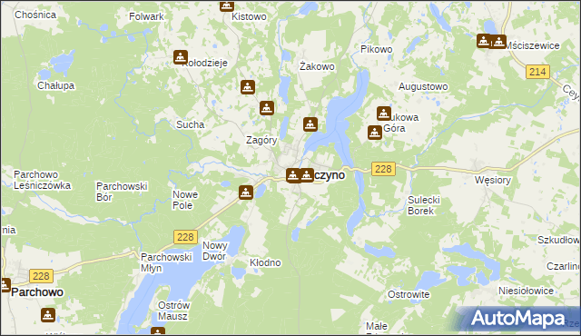 mapa Sulęczyno, Sulęczyno na mapie Targeo