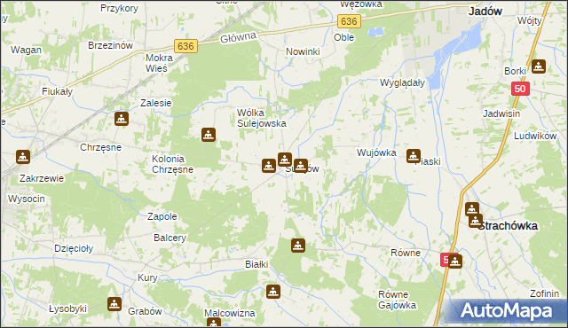 mapa Sulejów gmina Jadów, Sulejów gmina Jadów na mapie Targeo