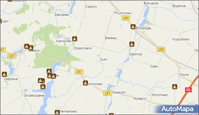 mapa Sulin gmina Kłecko, Sulin gmina Kłecko na mapie Targeo