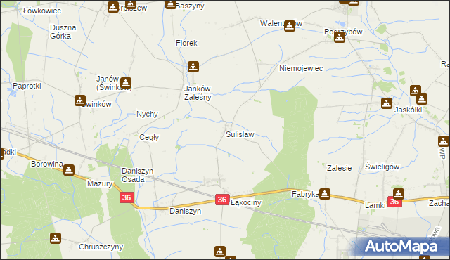 mapa Sulisław gmina Raszków, Sulisław gmina Raszków na mapie Targeo