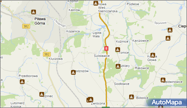 mapa Sulisławice gmina Ząbkowice Śląskie, Sulisławice gmina Ząbkowice Śląskie na mapie Targeo