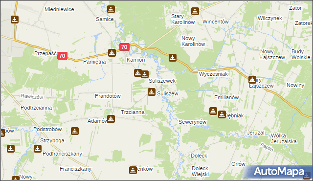 mapa Suliszew, Suliszew na mapie Targeo