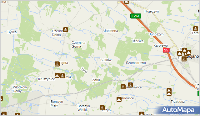 mapa Sułków gmina Góra, Sułków gmina Góra na mapie Targeo