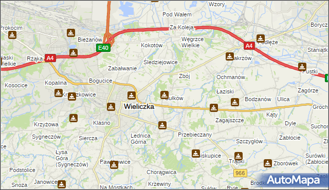 mapa Sułków gmina Wieliczka, Sułków gmina Wieliczka na mapie Targeo