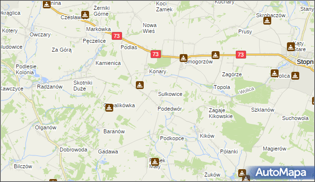 mapa Sułkowice gmina Solec-Zdrój, Sułkowice gmina Solec-Zdrój na mapie Targeo