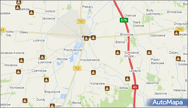 mapa Sułkowice Pierwsze, Sułkowice Pierwsze na mapie Targeo