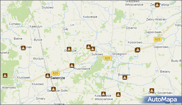 mapa Sulkowo, Sulkowo na mapie Targeo