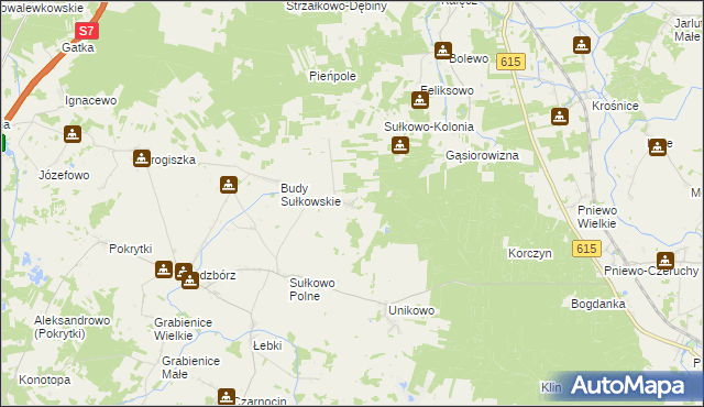 mapa Sułkowo Borowe, Sułkowo Borowe na mapie Targeo