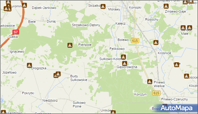 mapa Sułkowo-Kolonia, Sułkowo-Kolonia na mapie Targeo