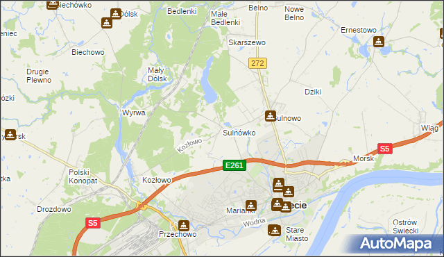 mapa Sulnówko, Sulnówko na mapie Targeo