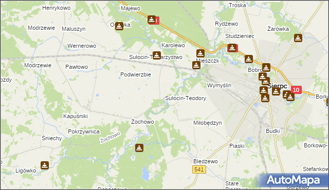 mapa Sułocin-Teodory, Sułocin-Teodory na mapie Targeo