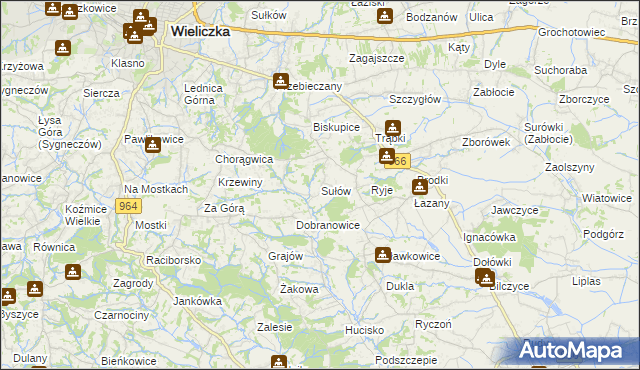 mapa Sułów gmina Biskupice, Sułów gmina Biskupice na mapie Targeo