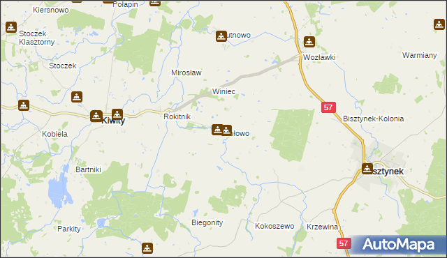 mapa Sułowo gmina Bisztynek, Sułowo gmina Bisztynek na mapie Targeo