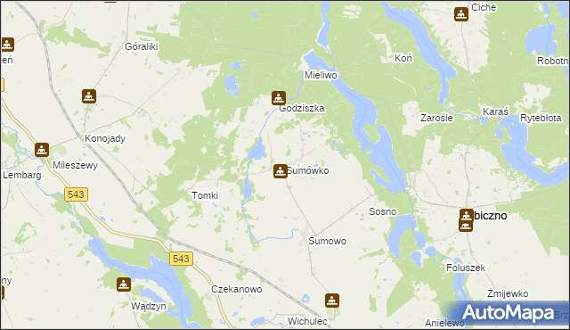 mapa Sumówko gmina Zbiczno, Sumówko gmina Zbiczno na mapie Targeo