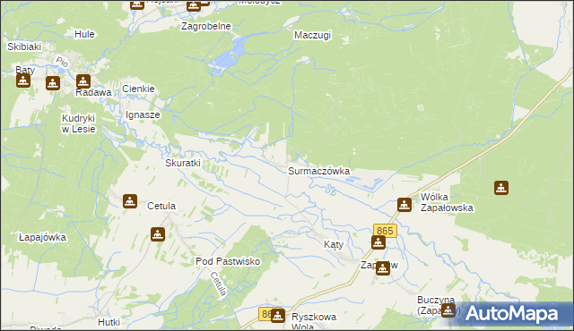 mapa Surmaczówka, Surmaczówka na mapie Targeo