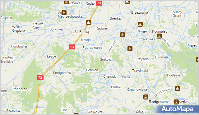 mapa Sutków, Sutków na mapie Targeo