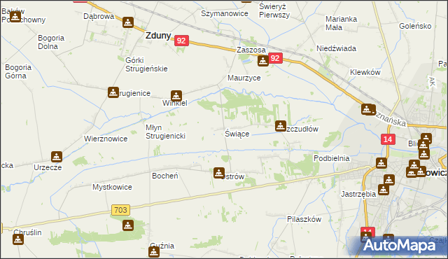 mapa Świące, Świące na mapie Targeo