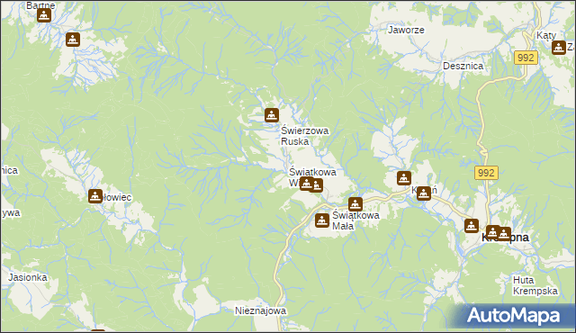 mapa Świątkowa Wielka, Świątkowa Wielka na mapie Targeo