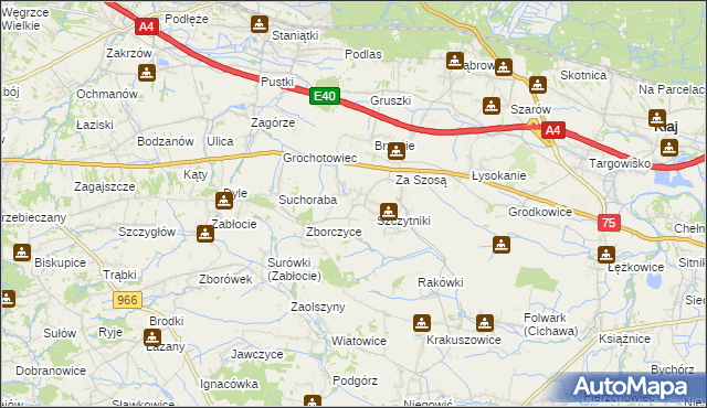 mapa Świątniki Dolne, Świątniki Dolne na mapie Targeo