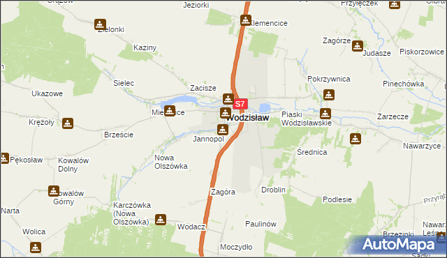 mapa Świątniki gmina Wodzisław, Świątniki gmina Wodzisław na mapie Targeo