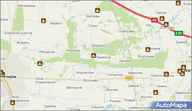 mapa Światonia, Światonia na mapie Targeo