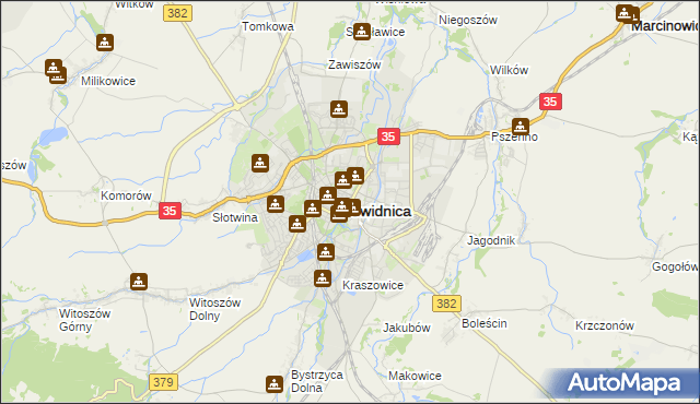 mapa Świdnicy, Świdnica na mapie Targeo
